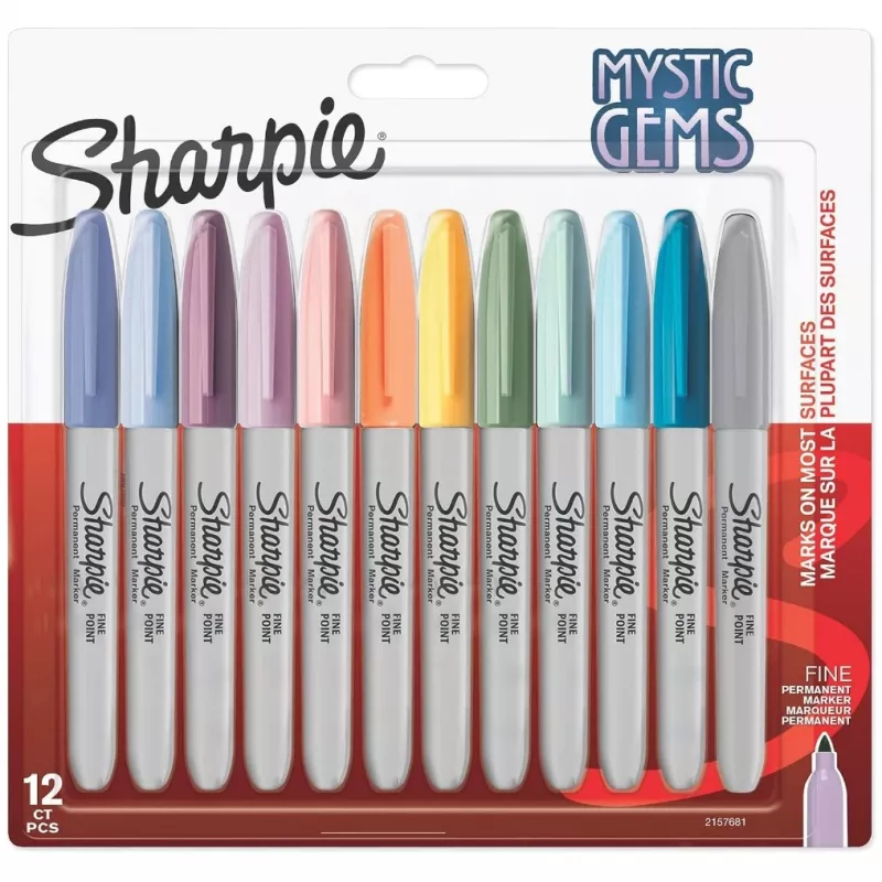 Permanentmarker Sharpie 2157681 Feinspitze (1 mm) Verschiedene Farben, 12er-Pack