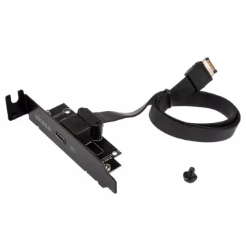 Akasa Low Profile PCI Bracket Adapter USB 3.1 Typ C - schwarz - Adapter - Digital/Daten