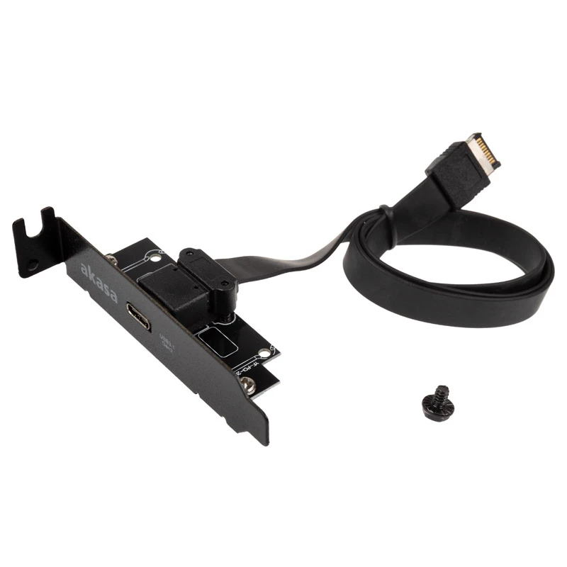 Akasa Low Profile PCI Bracket Adapter USB 3.1 Typ C - schwarz - Adapter - Digital/Daten