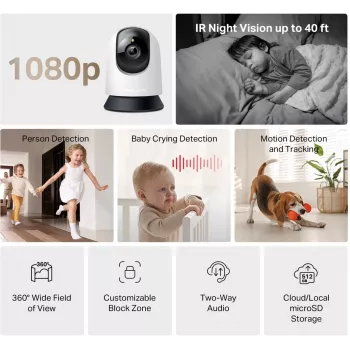 TP-LINK Mercusys MC200 Pan/Tilt Heim-WLAN-Sicherheitskamera