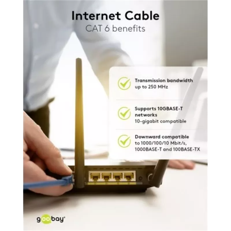 Netzwerkkabel Goobay CAT 6 Patchkabel S/FTP RJ-45 Cat6 1m Weiß