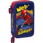 Federmäppchen Kids Euroswan 2-Reißverschlüsse mit Zubehör Spiderman rot-blau