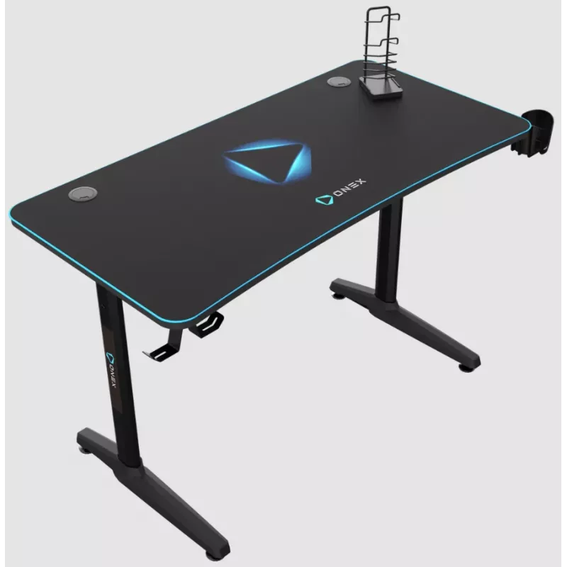 Gaming-Tisch Onex GD1200H — 1200 mm Tischplatte mit Getränkehalter und Headset-Haken