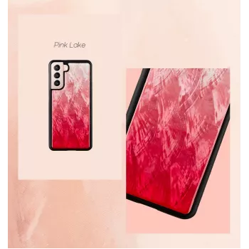 Handyhülle iKins für Samsung Galaxy S21+ — pink lake mit schwarzen Akzenten