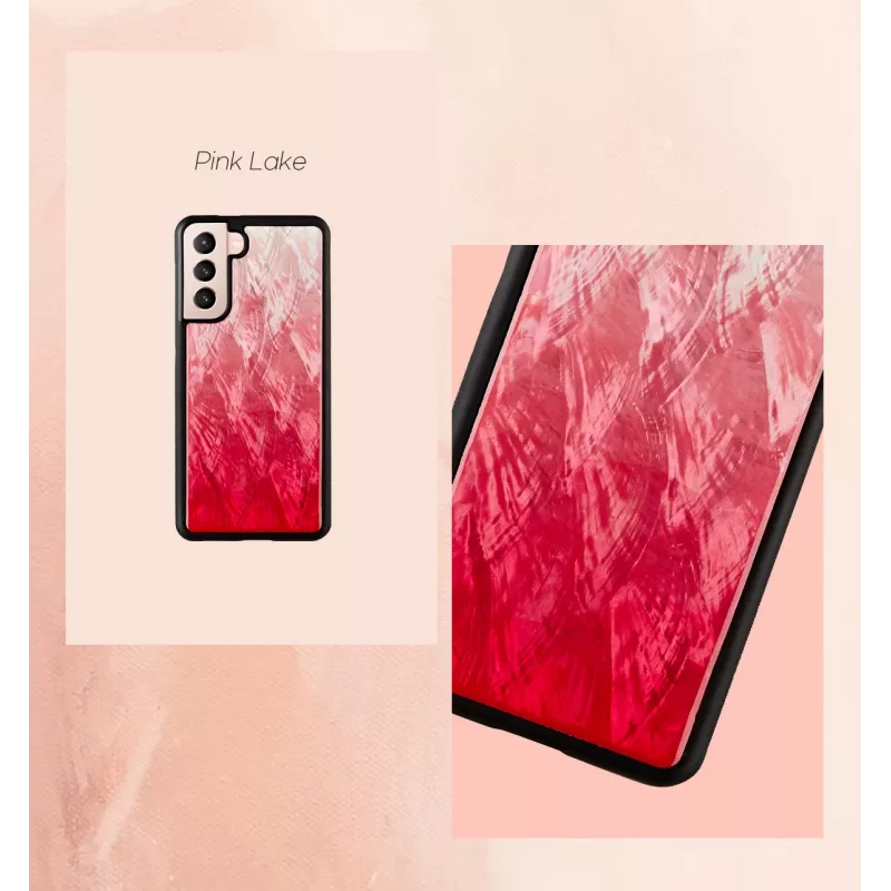 Handyhülle iKins für Samsung Galaxy S21+ — pink lake mit schwarzen Akzenten