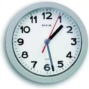 MAUL Wanduhr MAULstep Weiß Silber Kunststoff, Ø 20,0 cm (9052995)