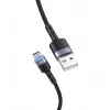 Datenkabel Tellur USB auf Type-C LED Nylongeflecht 1,2 m Schwarz