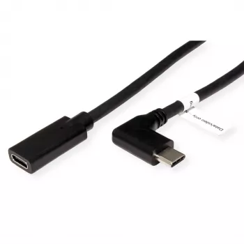 ROLINE 11.04.5496-10 - 2 m - USB Type-C - USB Type-C - Stecker - Buchse - abgewinkelt (11.04.5496)