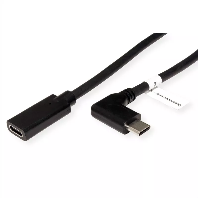 ROLINE 11.04.5496-10 - 2 m - USB Type-C - USB Type-C - Stecker - Buchse - abgewinkelt (11.04.5496)