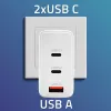 Ladegerät QOLTEC 100W GaN USB-C Dual PD 5–20V 1,5–5A, 2×USB-C