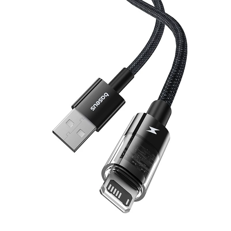 Baseus Gem USB-zu-IP 2,4A Schnellladekabel 2 m Schwarz