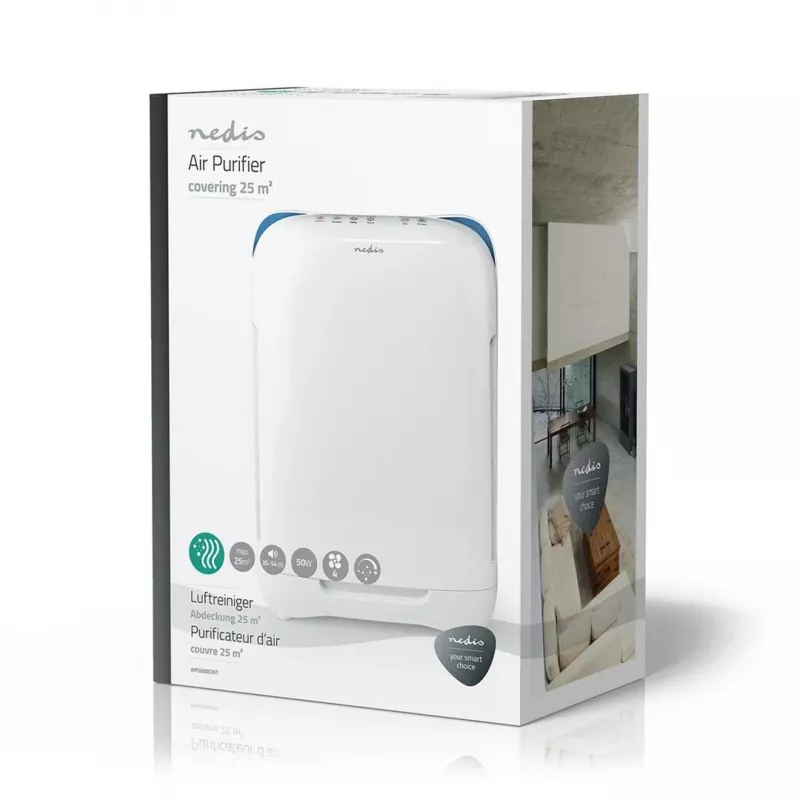 Nedis AIPU200CWT Luftreiniger 25 m² 54 dB 50 W Weiß