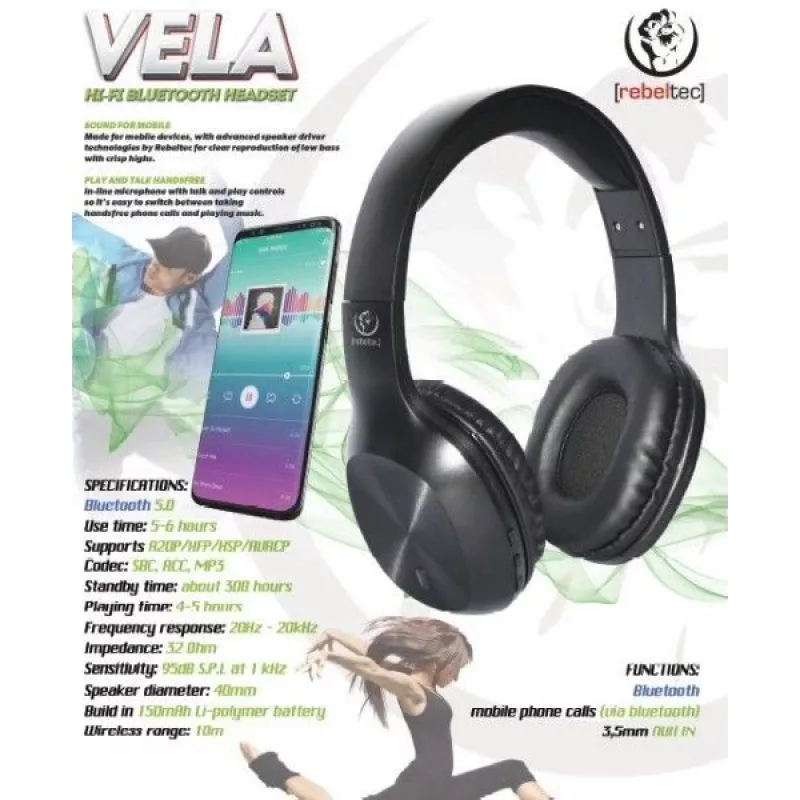 Bluetooth-Kopfhörer Rebeltec VELA
