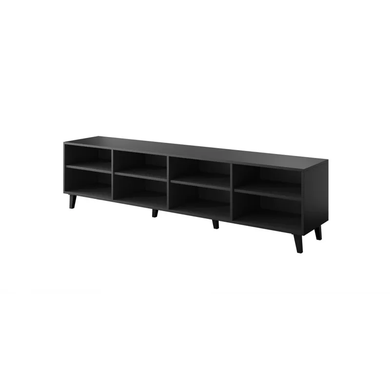 TV-Schrank FARO 200x42x52 schwarz matt + Eiche craft