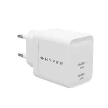 HYPER HJG35EU Ladegerät für Mobilgeräte, Kopfhörer, Headset, Smartphone, Uhr, Weiß, AC-Schnellladung, Innenbereich