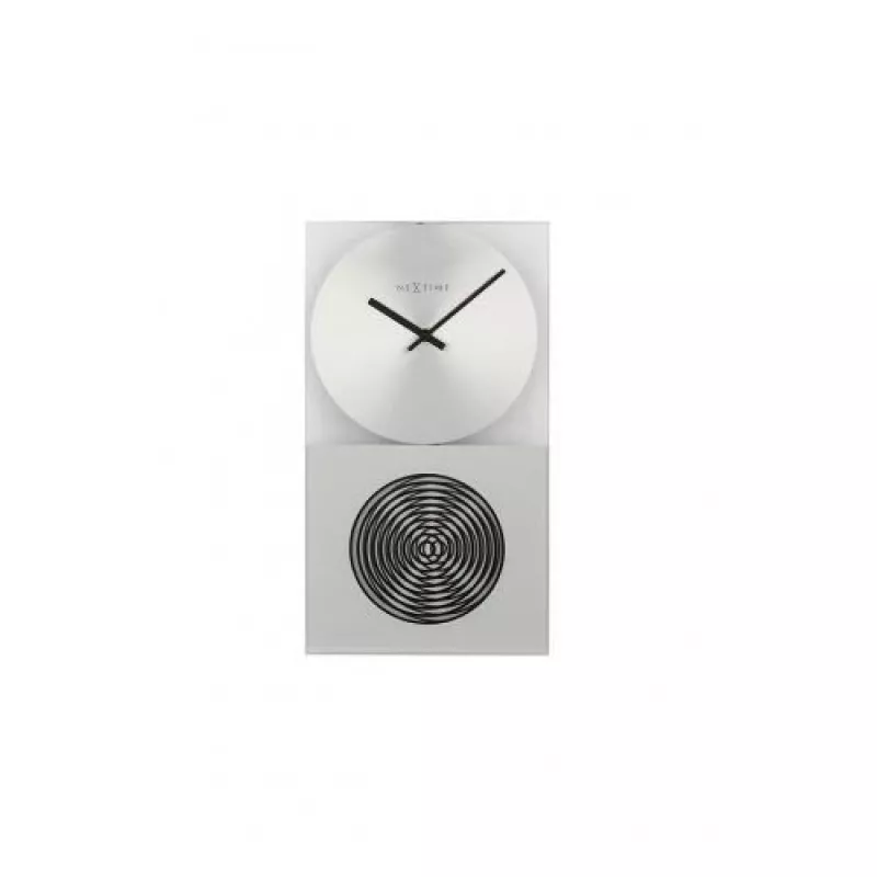 NeXtime klok 3028 OP Uhr, 16x30,2 cm, Wand, Glas, Silber
