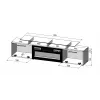 TV-Schrank Cama Meble ROVA mit elektrischem Kamin 190x37x48 cm weiß/hochglanzweiß