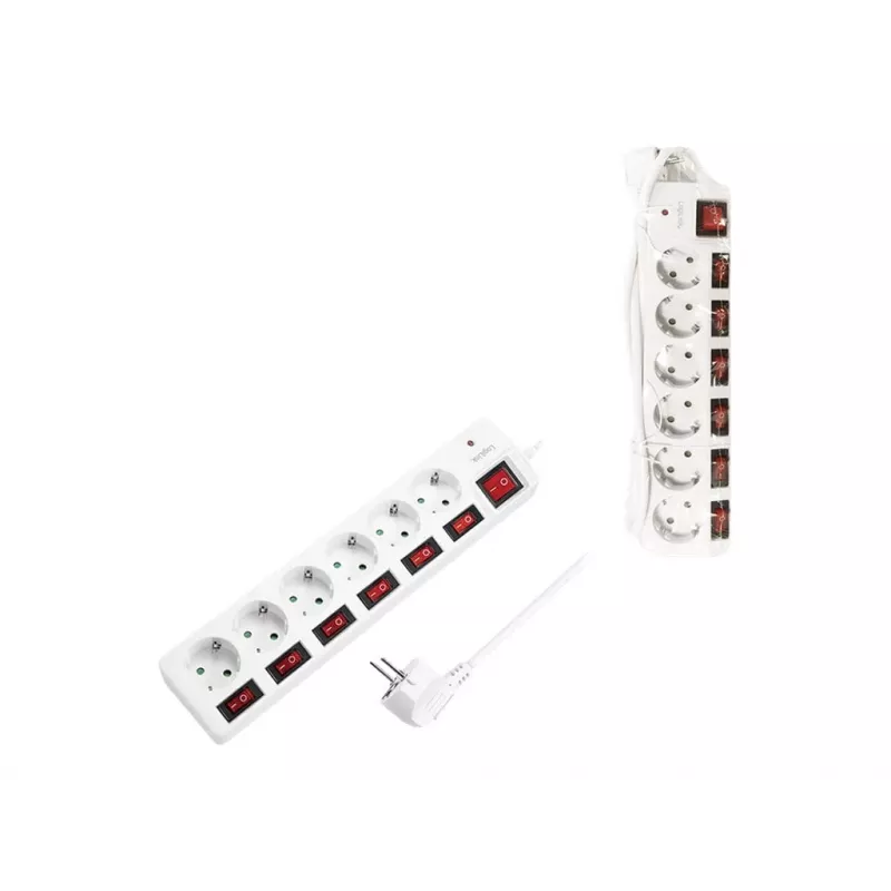 Netzsteckdosenleiste LogiLink LPS250 1,5 m 6 AC-Steckdosen Innenbereich Weiß