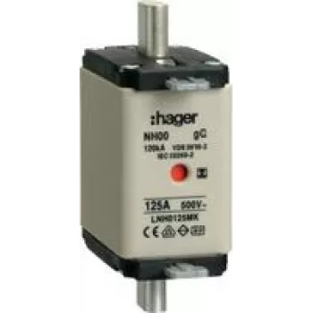 HAGER LNH0125MK Sicherung NH00 125A 500V gG MKen. S-frei (LNH0125MK)