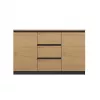 Kommode Topeshop 2D3S ANT/ART BA KPL — anthrazit und eiche, 3 Schubladen, Spanplattengestell