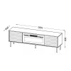 TV-Schrank cama meble CORTINA 180x40x60 cm schwarz/nussbaum mit Schwarz elektrischem Kamin