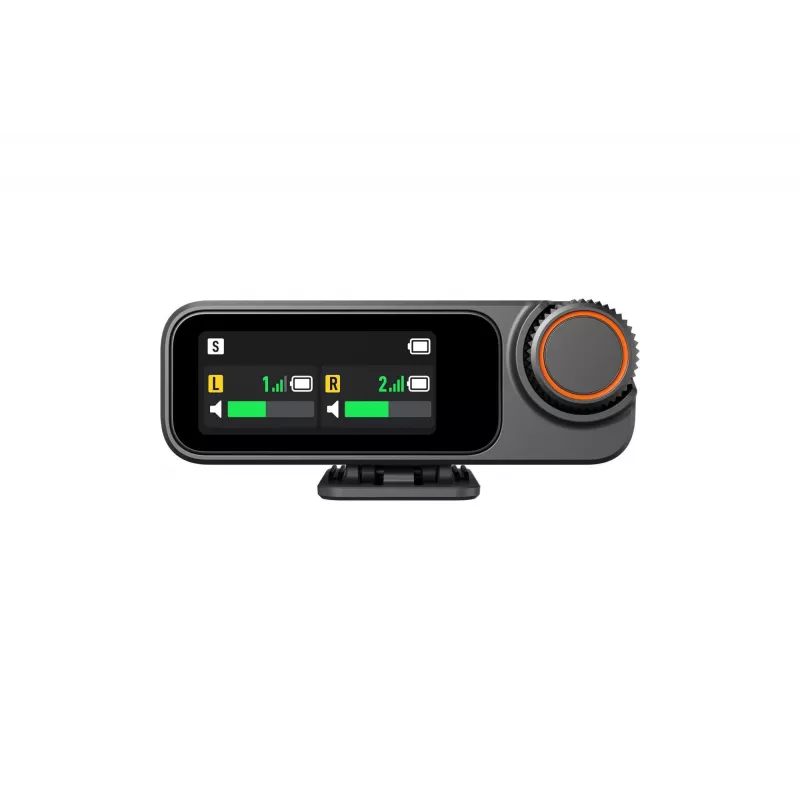Mikrofon-Empfänger DJI Mic 3 Kamerahalterung schwarz – batteriebetrieben, inklusive 3,5-mm-Audio- und USB-Kabel
