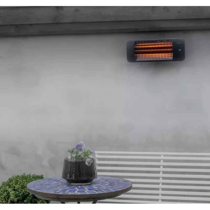 Quarz-Elektroheizstrahler SUNRED LUG-2000W — 2000 W, Quarzglaselement, für den Außenbereich, Wandmontage, IP24, schwarz
