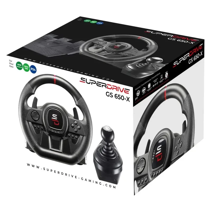 Lenkrad + Pedale + Joystick Subsonic SA5658 Schwarz USB für PlayStation 4 Xbox One