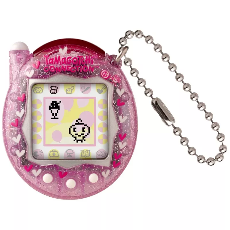Digitales Handheld-Haustier Bandai Tamagotchi Connection Pink Glitter — virtuelles Haustierspielzeug