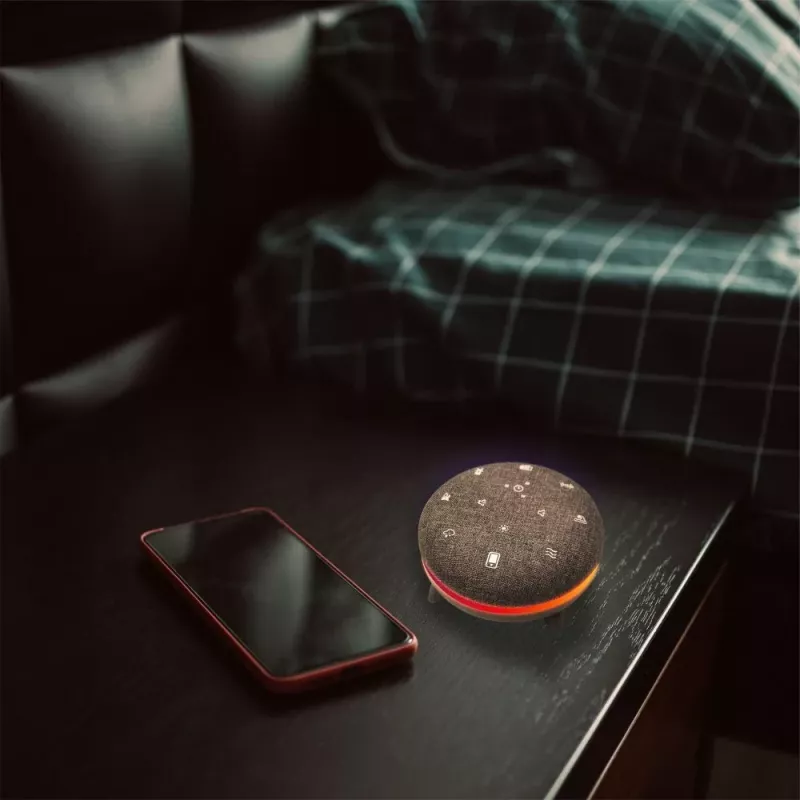 Tragbarer Lautsprecher MANTA SPK03-GR Szumi-GO — grün, Bluetooth, Baby-Schlafgeräusche, Timer, RGB-Hintergrundbeleuchtung, 12,5×7,5×12,5 cm