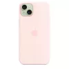 Silikonhülle mit MagSafe für iPhone 15 Plus – Hellrosa