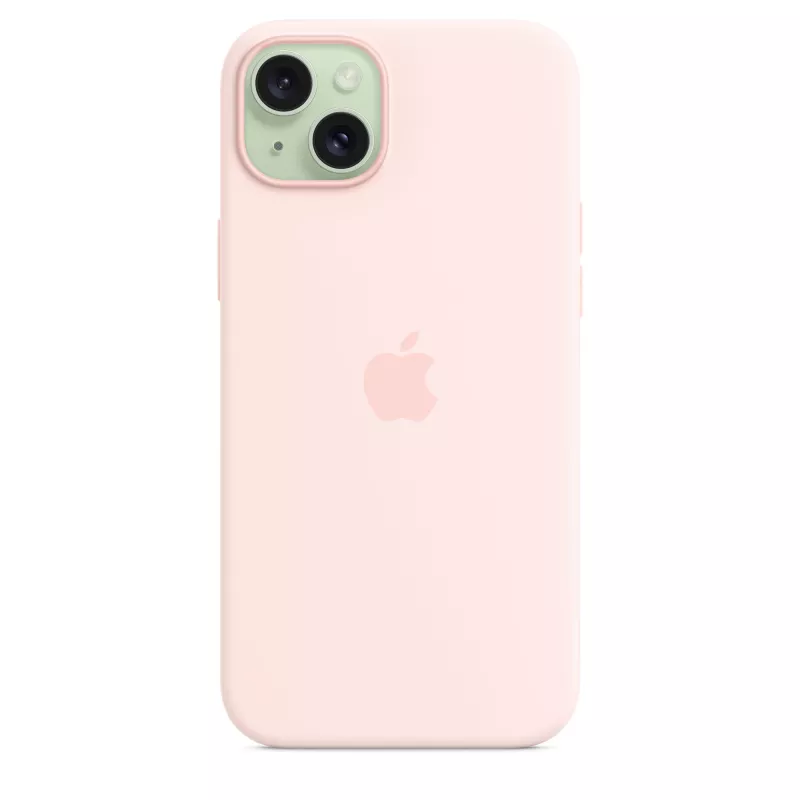 Silikonhülle mit MagSafe für iPhone 15 Plus – Hellrosa