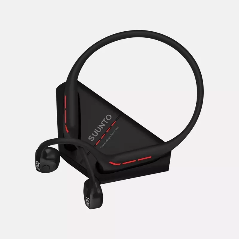 Knochenschall-Kopfhörer Suunto Wing 2 — kabelloses Open‑Ear‑Design, Schwarz
