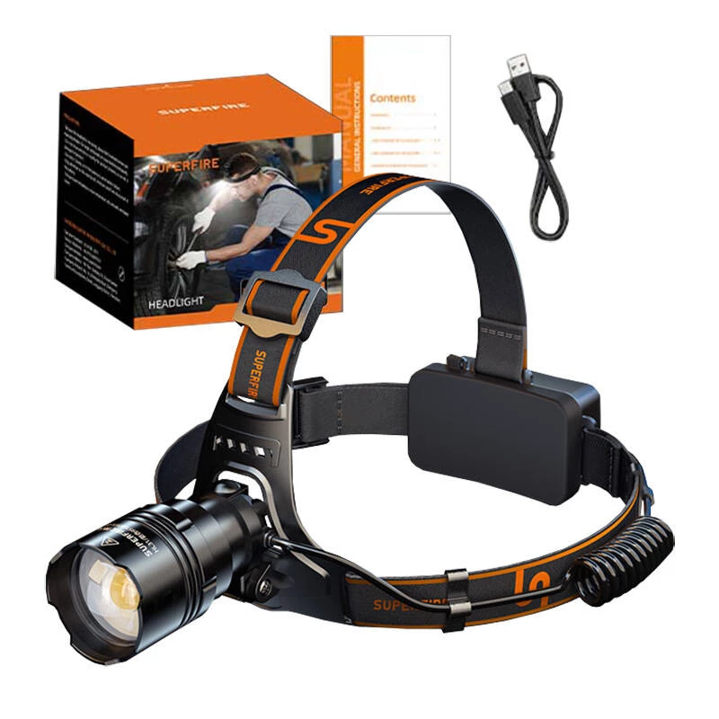 Wiederaufladbare Superfire HL31 Type-C LED-Stirnlampe 3000 Lumen