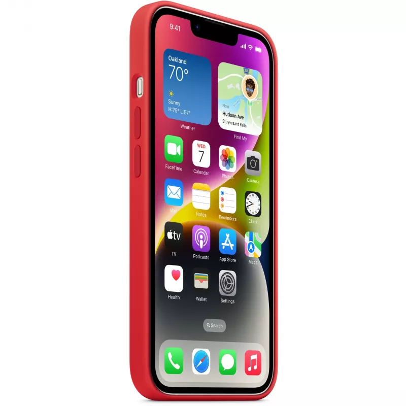 Apple iPhone 14 Silikon-Case mit MagSafe, (PRODUCT)Rot