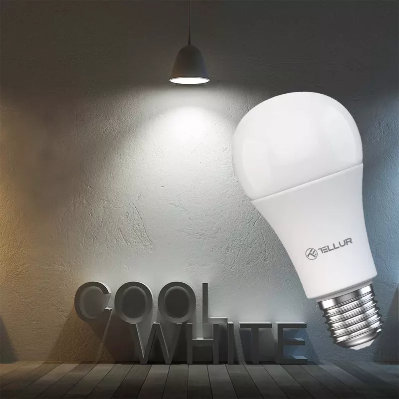 Smart WiFi Birne Tellur TLL331331 9W Weiß Warm Dimmer — einstellbares warmweißes Licht, Wi‑Fi Steuerung