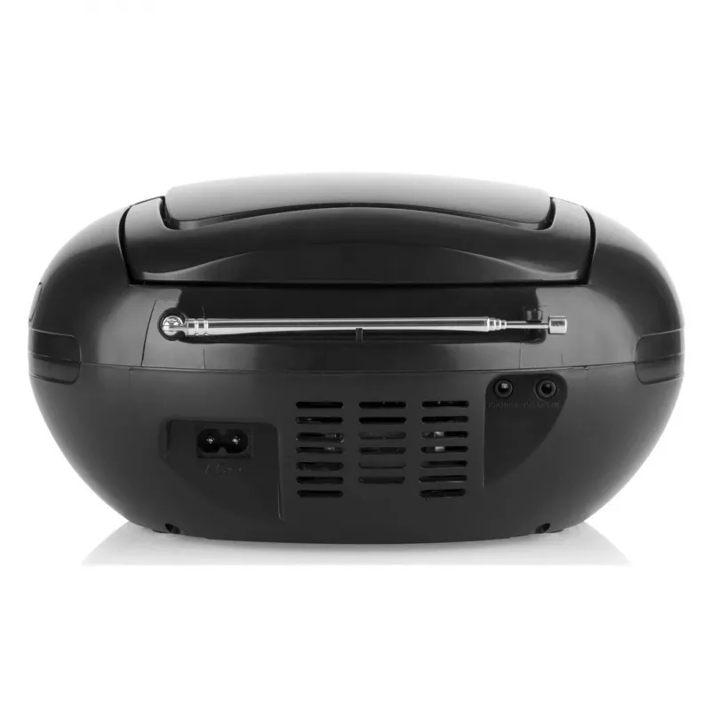 Tragbarer CD-Player JVC RD‑E221B — schwarz, CD/MP3, Kassettendeck, USB-Wiedergabe, UKW-Radio, AUX, Batterie-/Netzbetrieb