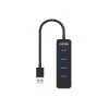 UNITEK uHUB Q4 USB 3.2 Gen 1 (3.1 Gen 1) Type-A 5000 Mbit/s Schwarz