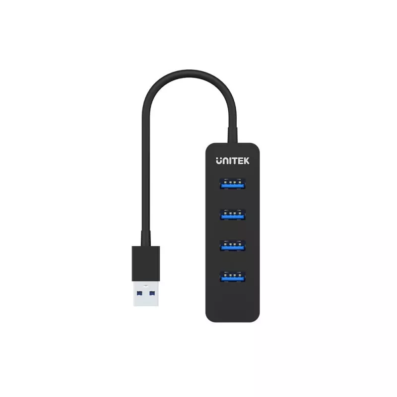 UNITEK uHUB Q4 USB 3.2 Gen 1 (3.1 Gen 1) Type-A 5000 Mbit/s Schwarz