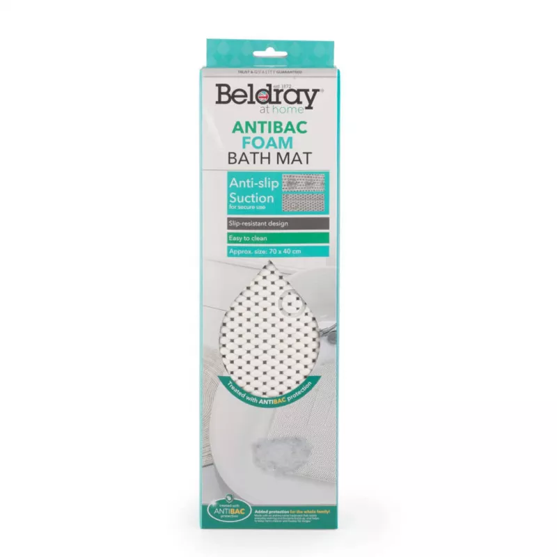 Badematte Beldray LA032722UFFEU7 Antibac Foam – Badezimmer-Bodenmatte mit antibakterieller Schaumoberfläche