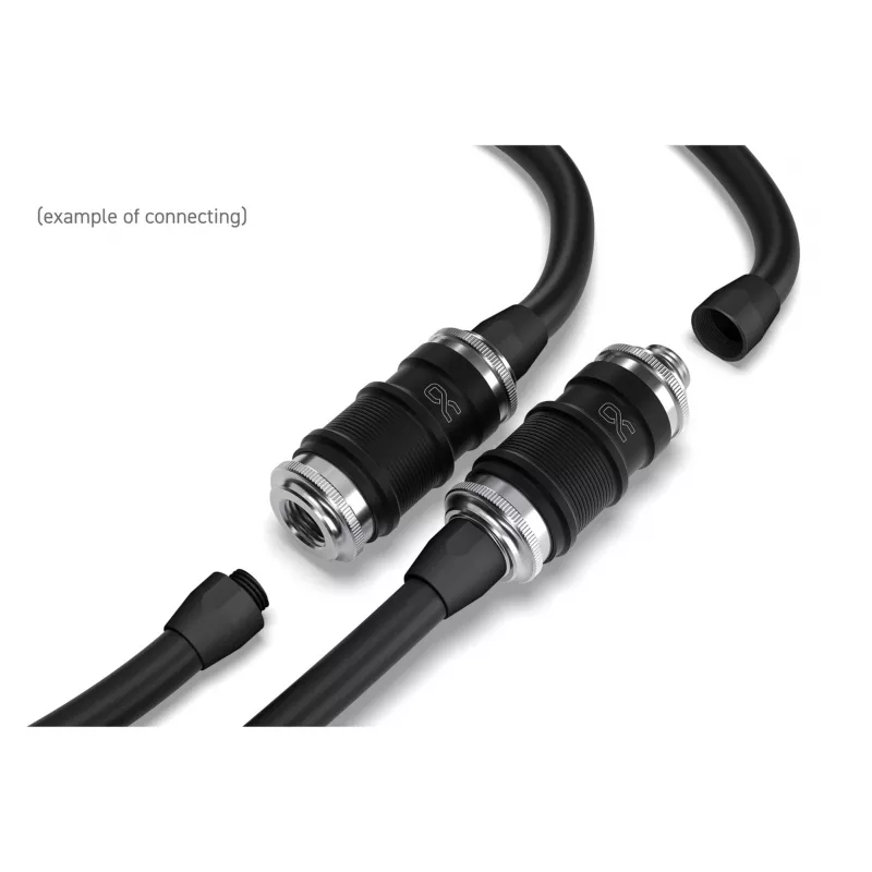 Schnellverschlusskupplung Alphacool ES BLH1A Push-in Female AG Chrom Schwarz Matt