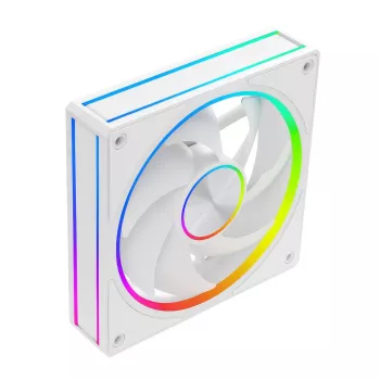 Gehäuselüfter MODECOM VOLCANO LOOP 120 ARGB Weiß – 120 mm, ARGB-Beleuchtung, PWM-Unterstützung, 400–1400 U/min