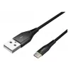 NATEC Kabel USB-C/A 2.0 1m prati LED schwarz Nylon