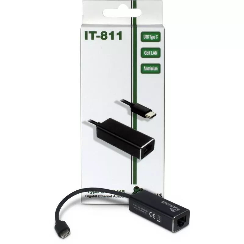 Inter-Tech Argus IT-811 - Netzwerkadapter - USB-C - Gigabit-Ethernet - Schwarz (88885438)