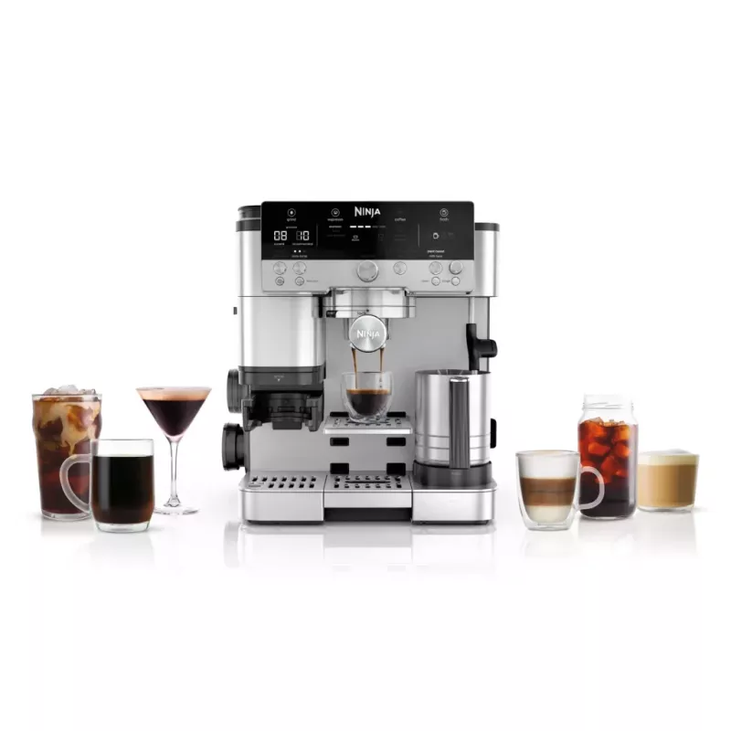 Espressomaschine Ninja ES601EU — 2-L-Wassertank, 1-Tassen-Kapazität, Schwarz/Edelstahl