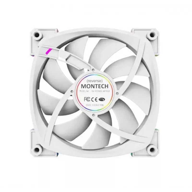 Montech RX120 PWM Computergehäuselüfter 12 cm Weiß 3 Stück