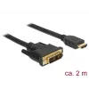 DeLOCK - Videokabel - Single Link - HDMI / DVI - DVI-D (M) auf HDMI (M) - 2 m - Dreifachisolierung - Schwarz - Rändelschrauben