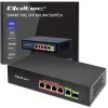 Ethernet PoE Switch QOLTEC 52296 — 4x RJ45 PoE-Ports, 1x RJ45 Uplink