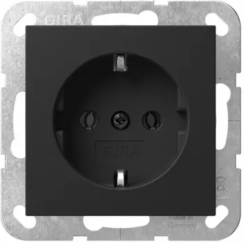 Schuko-Steckdoseneinsatz Gira System 55 4188005 für modulare Montage, schwarz