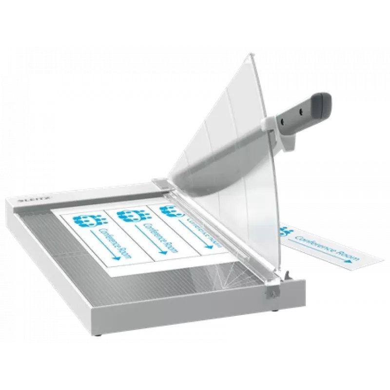 Leitz Präzisions-Büropapierschneider A4+, 15 Blatt, Manuelle Klemmung, Edelstahl, A4 Maxi, 80 g/m², Glas